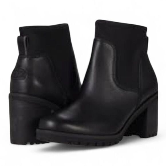 UGG Black Leather Winter Boots - Picture 1 of 9